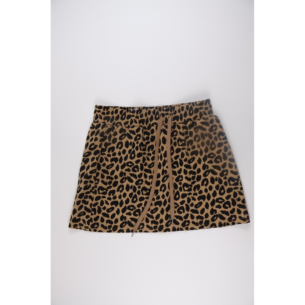 Cueply Womens Skort Leopard Print Brown Black XL NWT